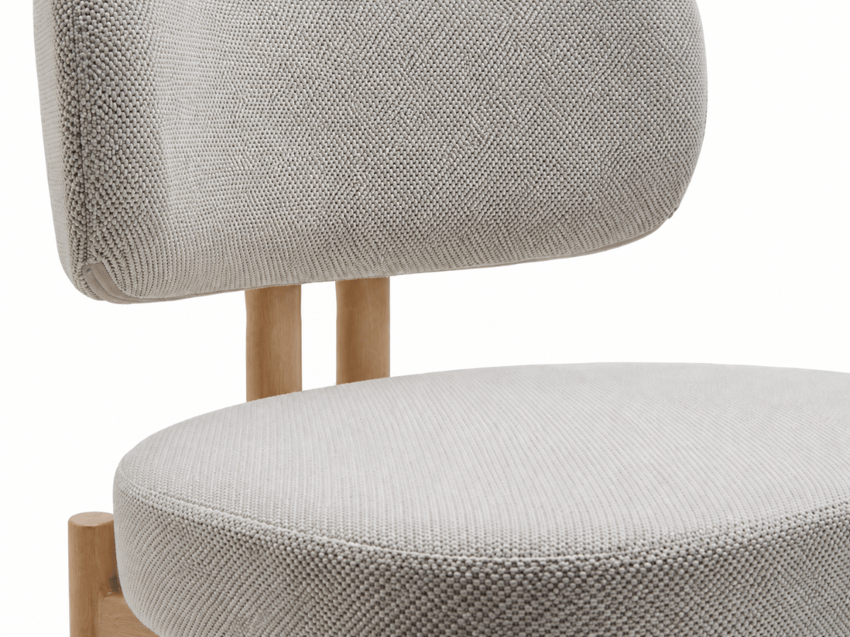 Chaise Passy en tissu texturé avec pieds effet bois – Lot de 2