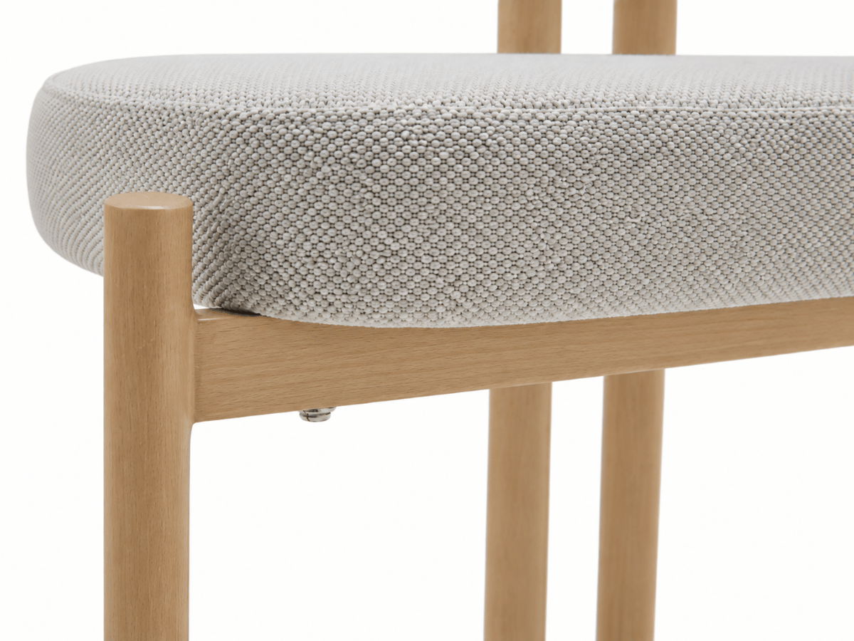 Chaise Passy en tissu texturé avec pieds effet bois – Lot de 2