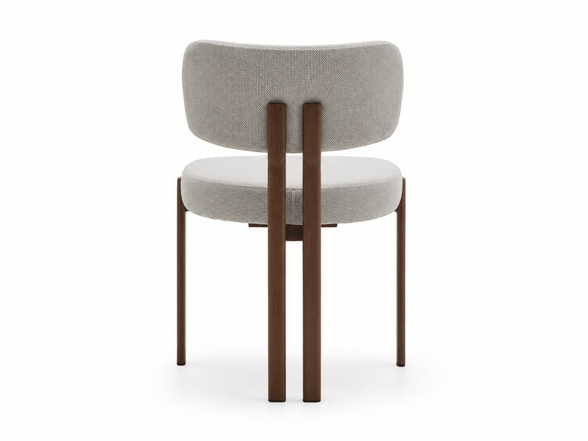 Chaise Passy en tissu texturé avec pieds effet bois – Lot de 2