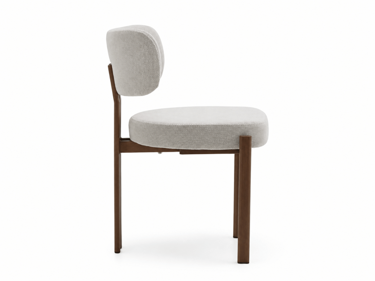 Chaise Passy en tissu texturé avec pieds effet bois – Lot de 2