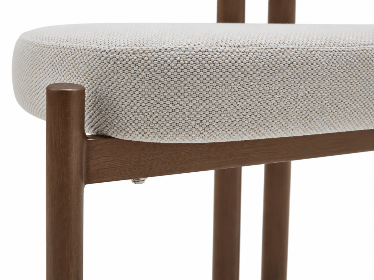 Chaise Passy en tissu texturé avec pieds effet bois – Lot de 2
