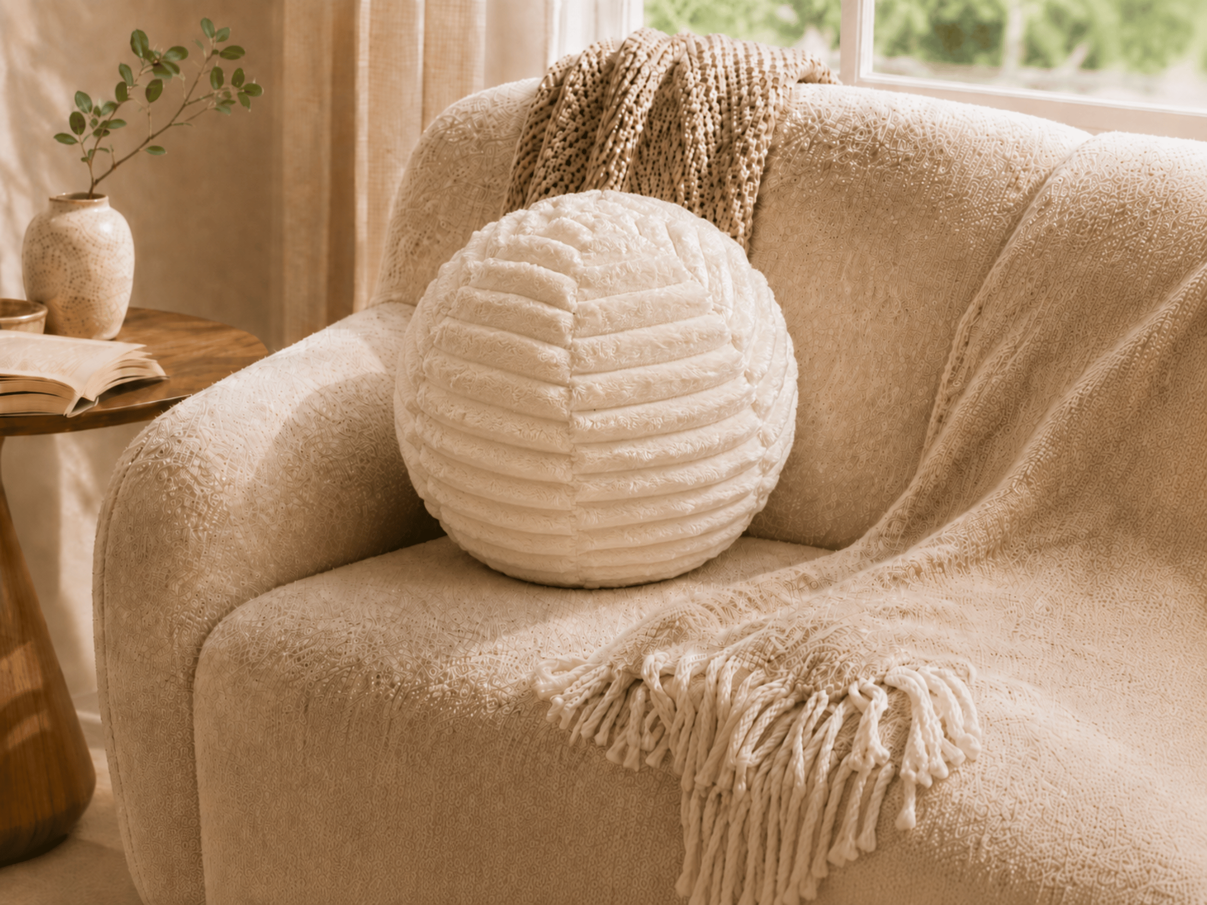 Coussin Ballon Nuba – Coussin Rond Design pour Canapé et Chambre
