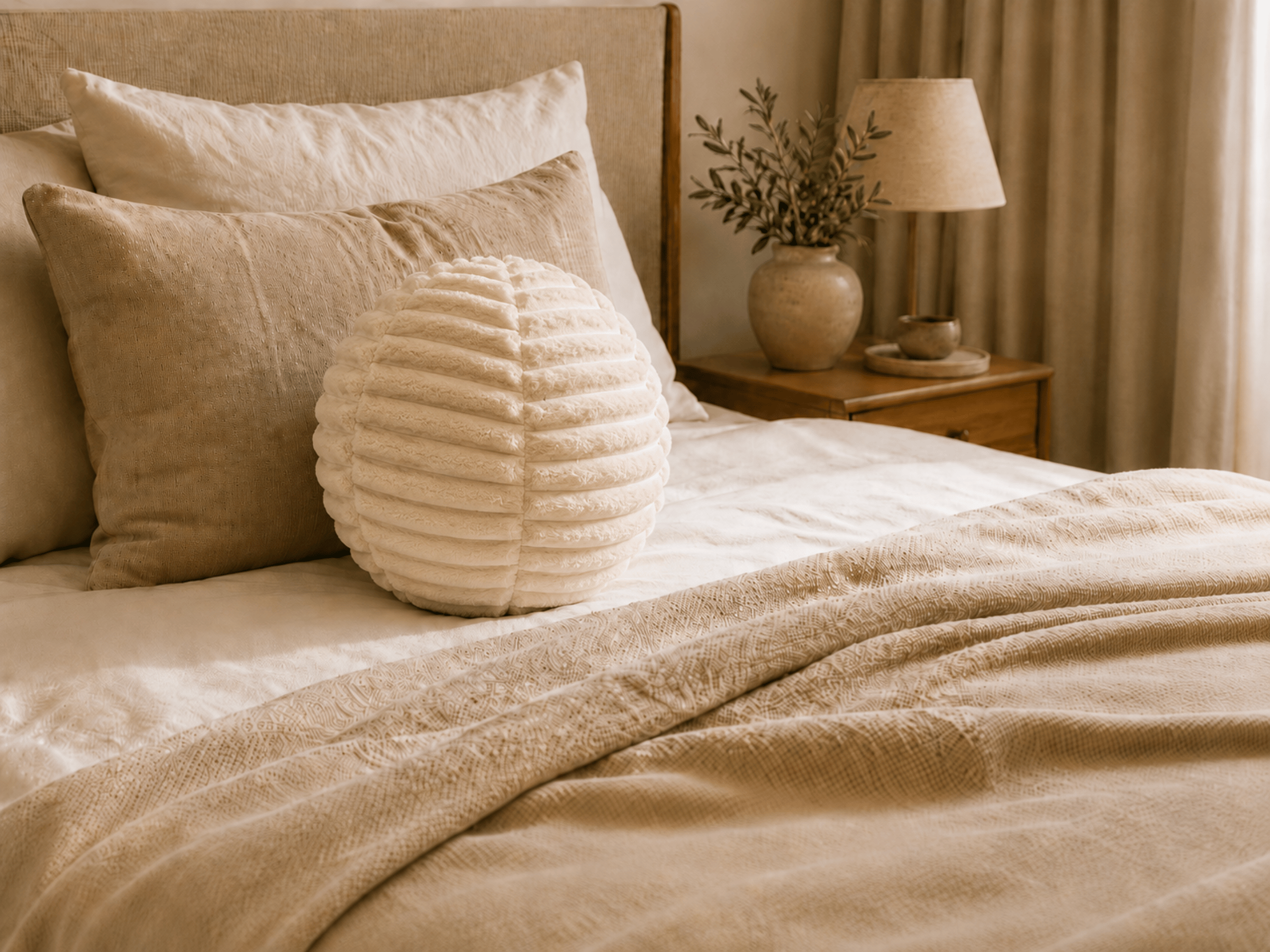 Coussin Ballon Nuba – Coussin Rond Design pour Canapé et Chambre