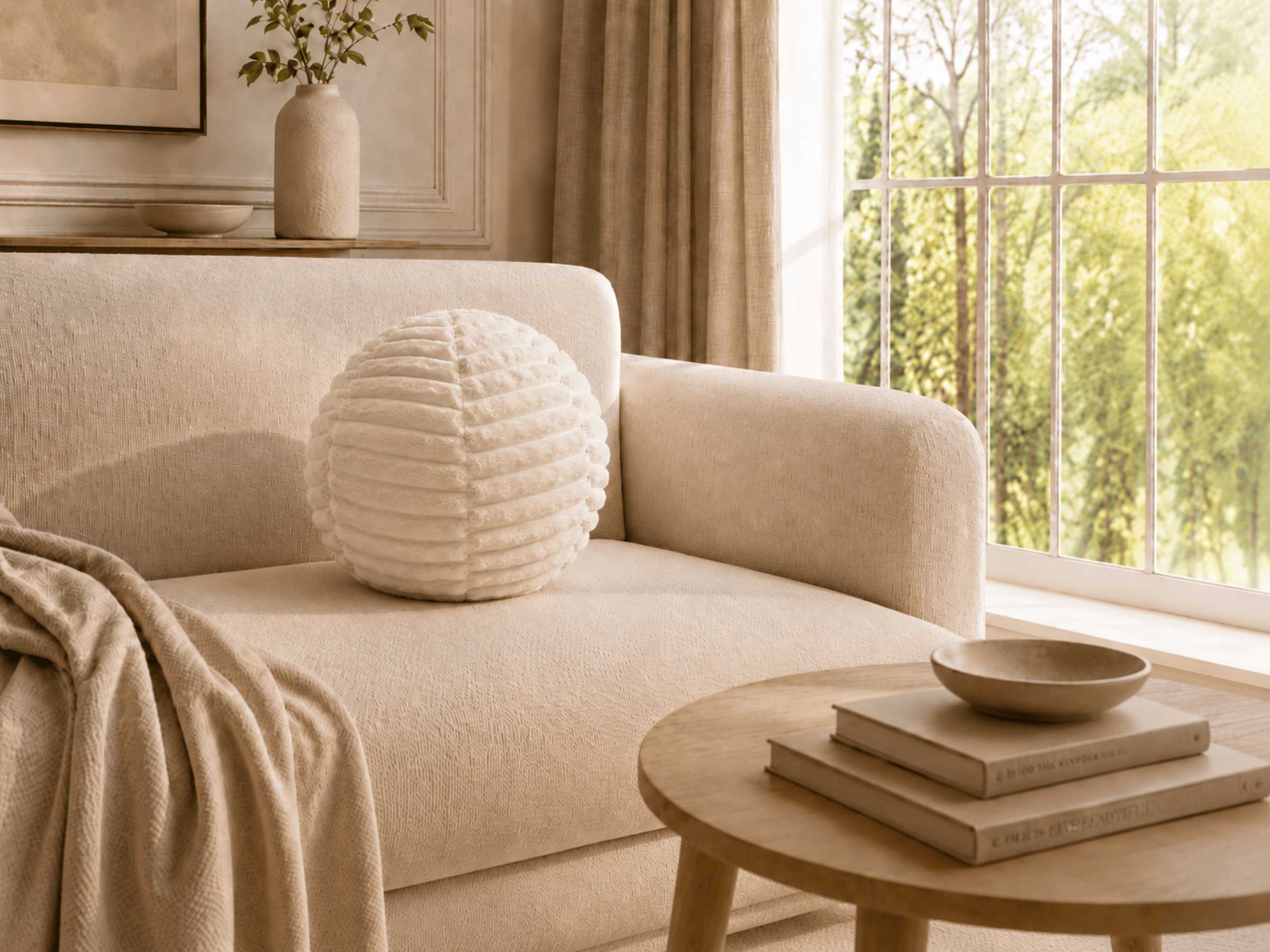 Coussin Ballon Nuba – Coussin Rond Design pour Canapé et Chambre