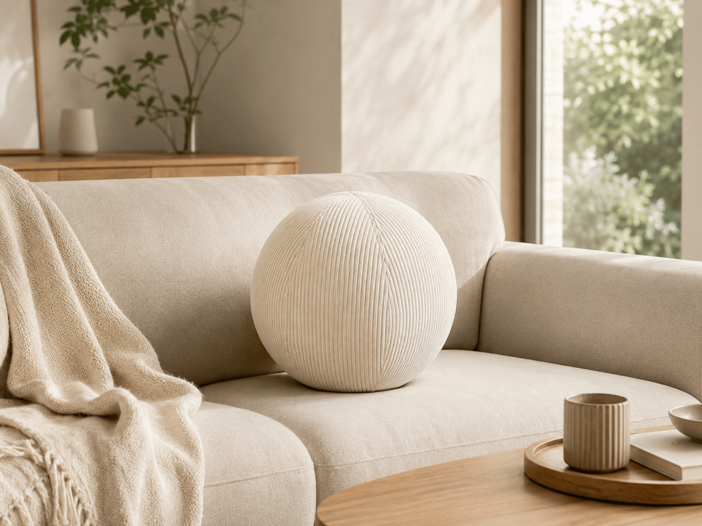 Coussin Ballon Nuba – Coussin Rond Design pour Canapé et Chambre