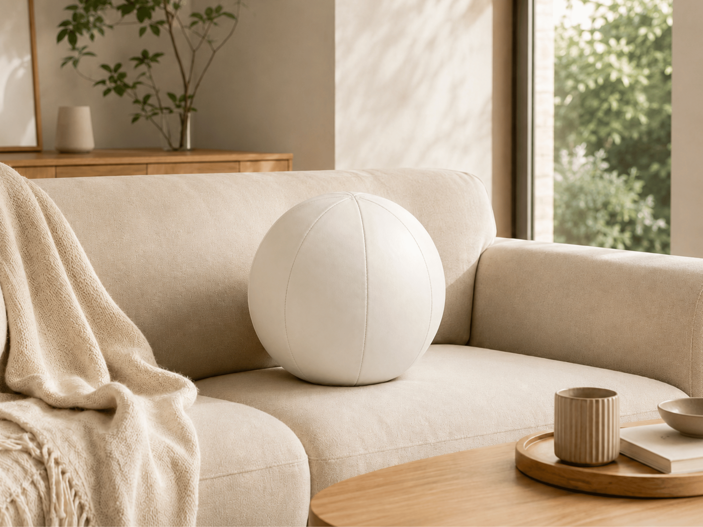 Coussin Ballon Nuba – Coussin Rond Design pour Canapé et Chambre