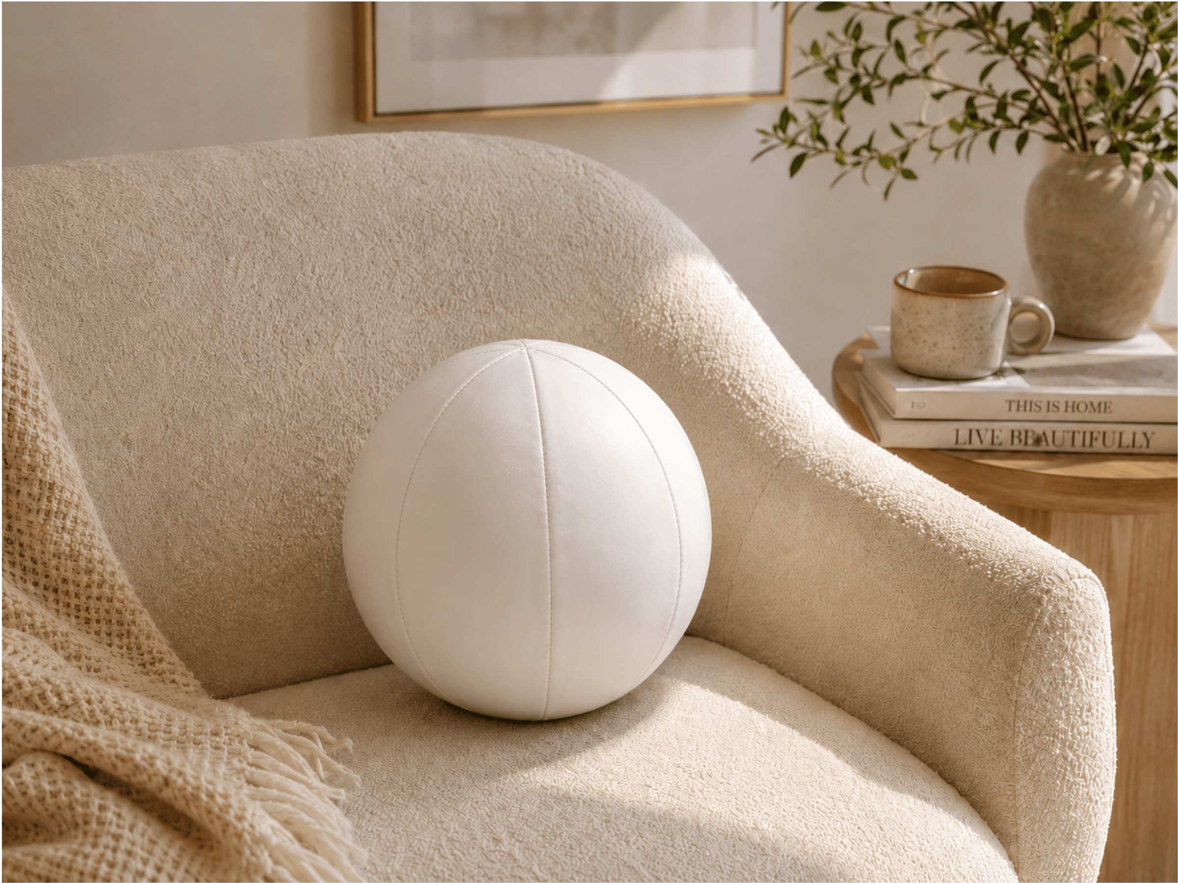 Coussin Ballon Nuba – Coussin Rond Design pour Canapé et Chambre