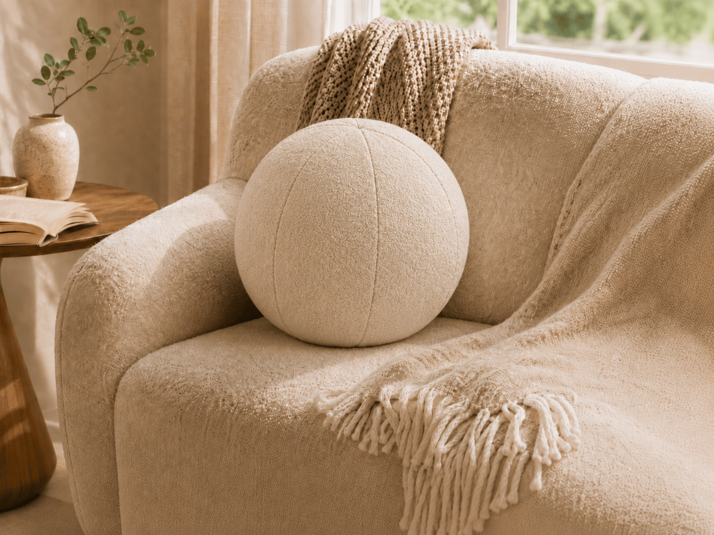 Coussin Ballon Nuba – Coussin Rond Design pour Canapé et Chambre