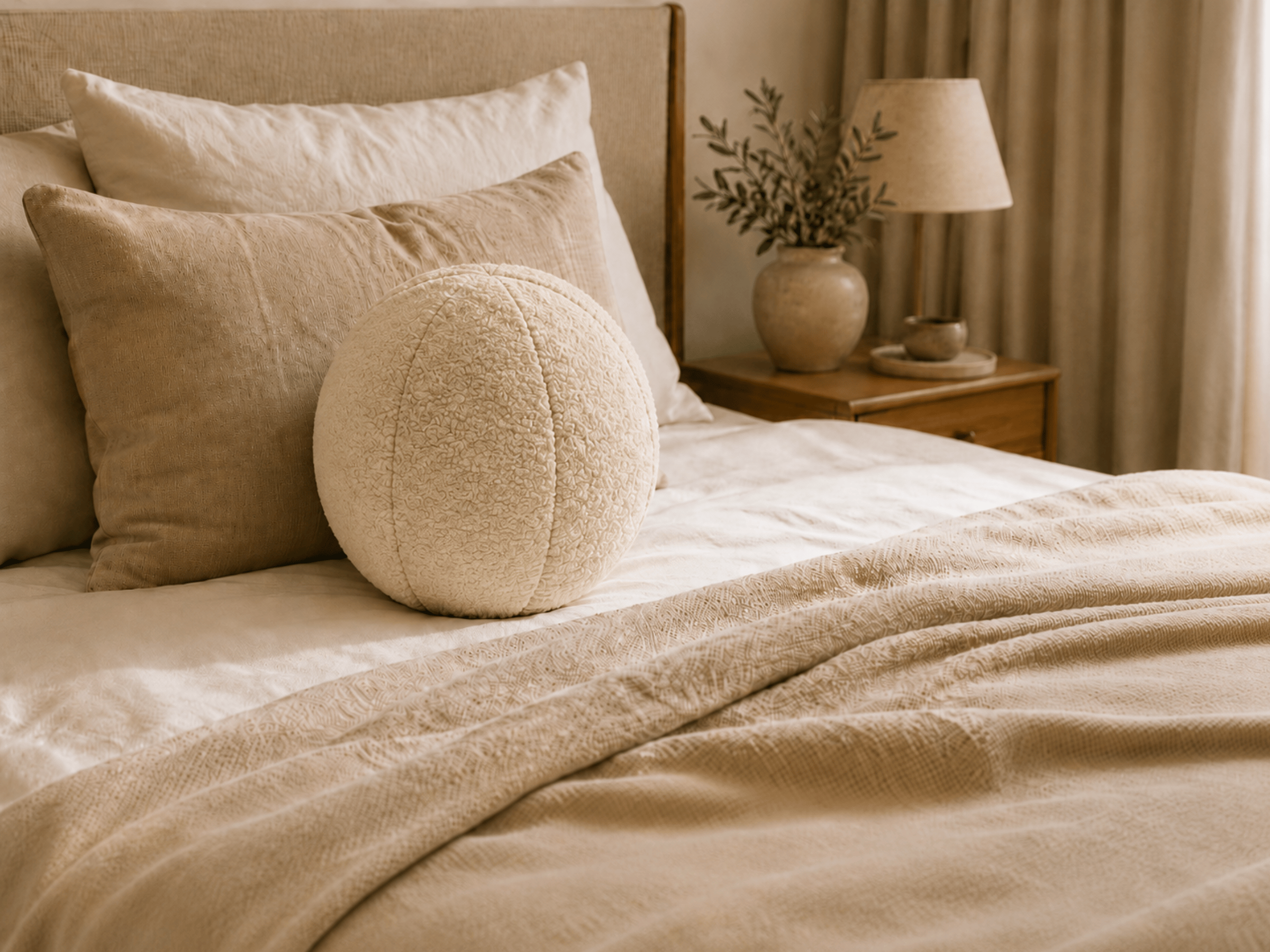 Coussin Ballon Nuba – Coussin Rond Design pour Canapé et Chambre
