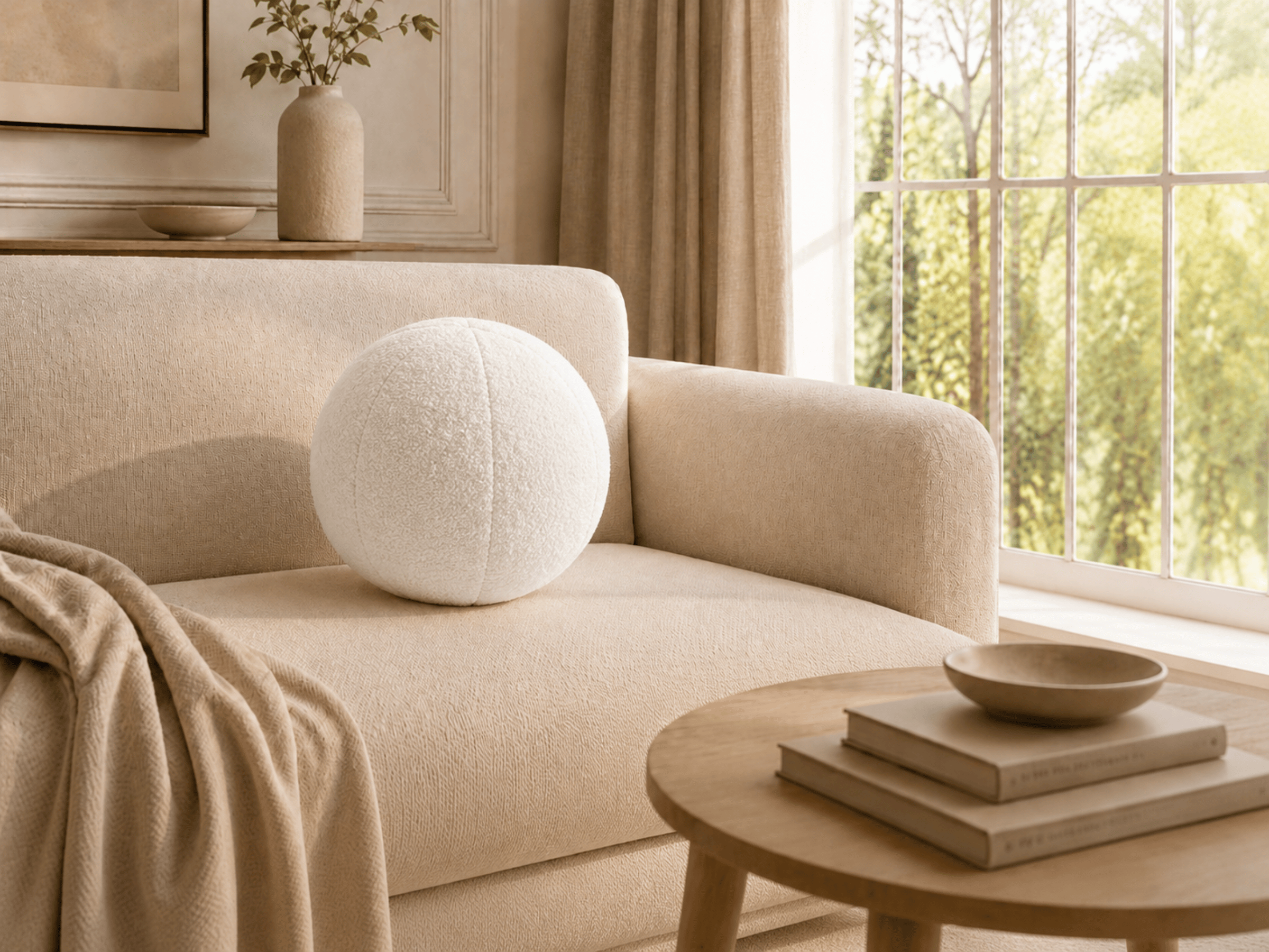 Coussin Ballon Nuba – Coussin Rond Design pour Canapé et Chambre