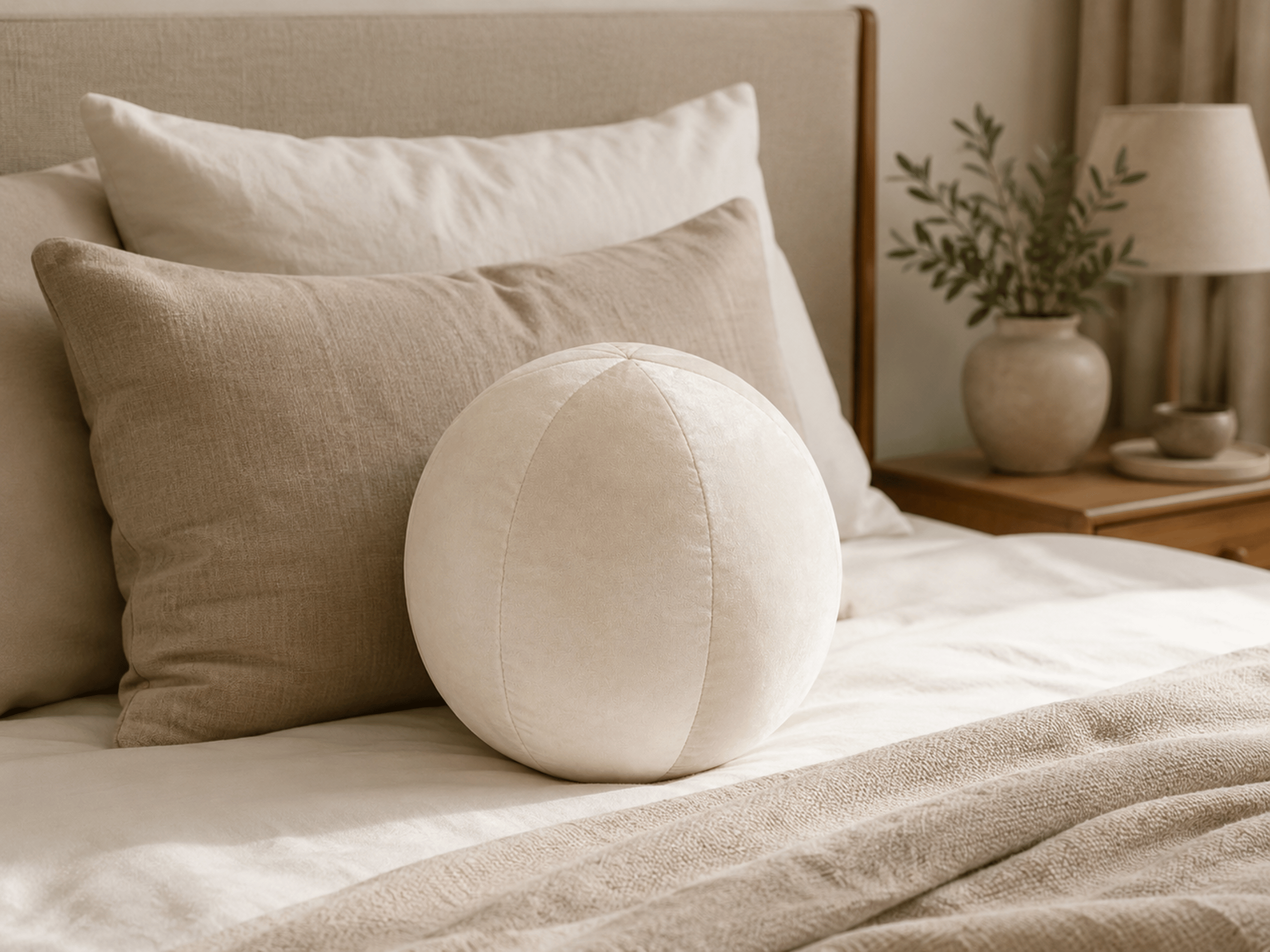 Coussin Ballon Nuba – Coussin Rond Design pour Canapé et Chambre