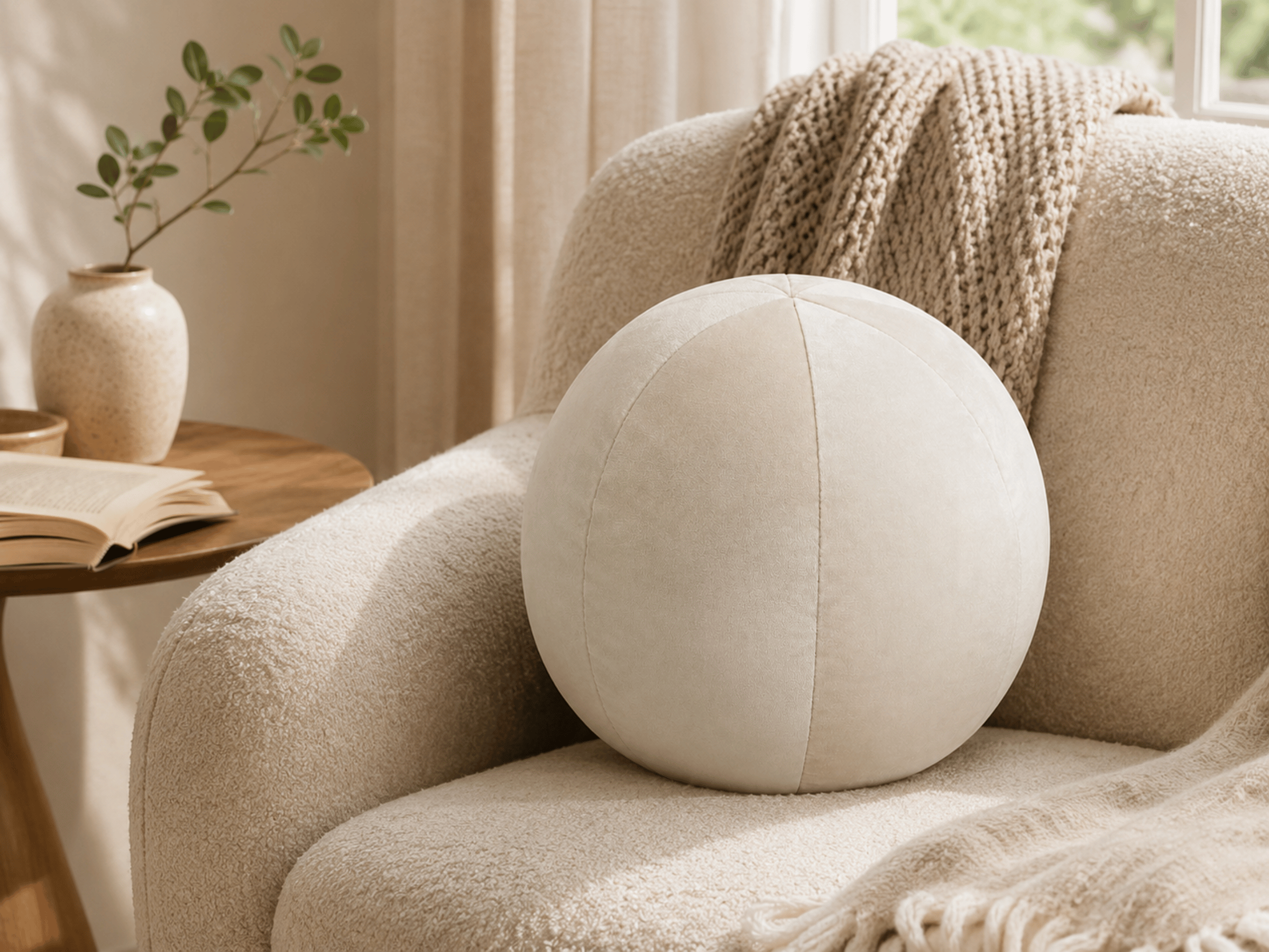 Coussin Ballon Nuba – Coussin Rond Design pour Canapé et Chambre
