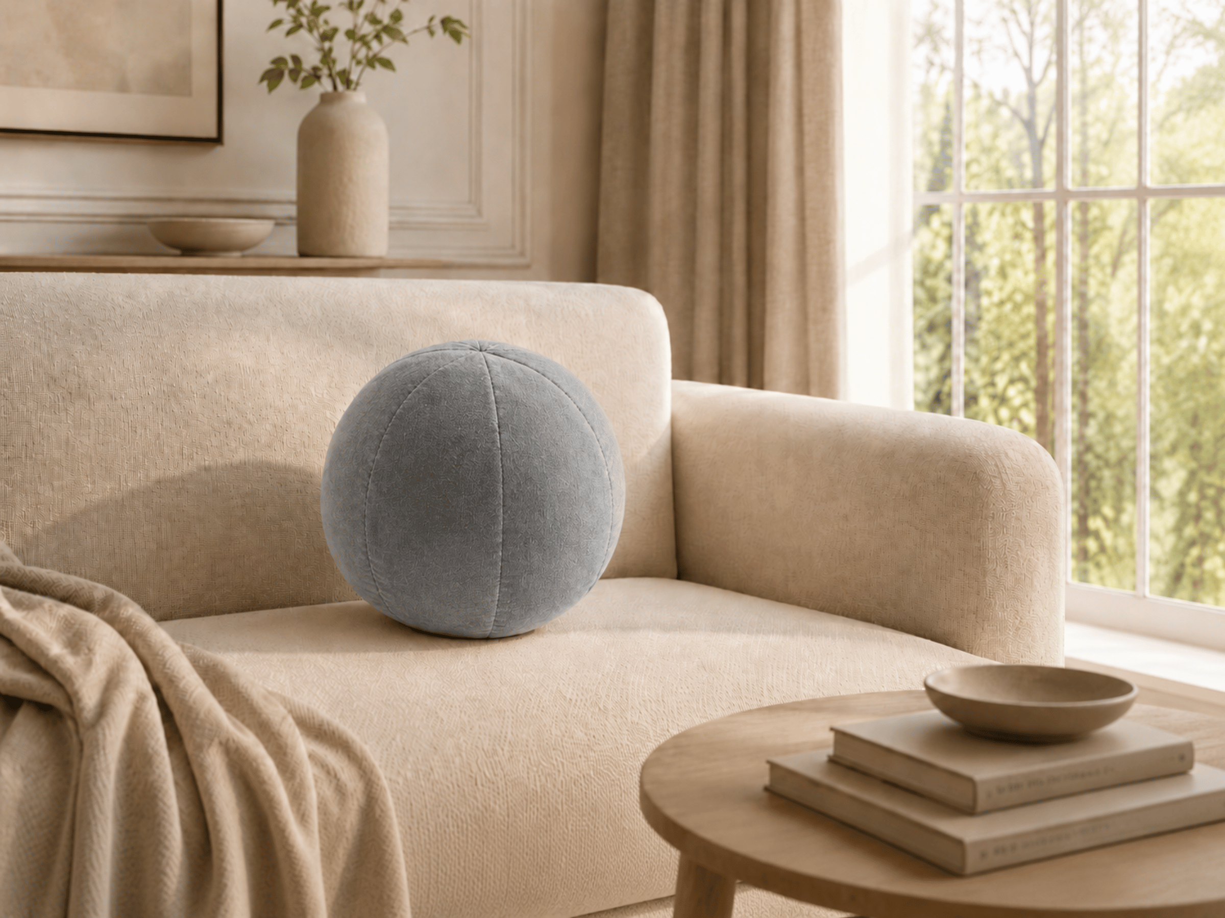 Coussin Ballon Nuba – Coussin Rond Design pour Canapé et Chambre