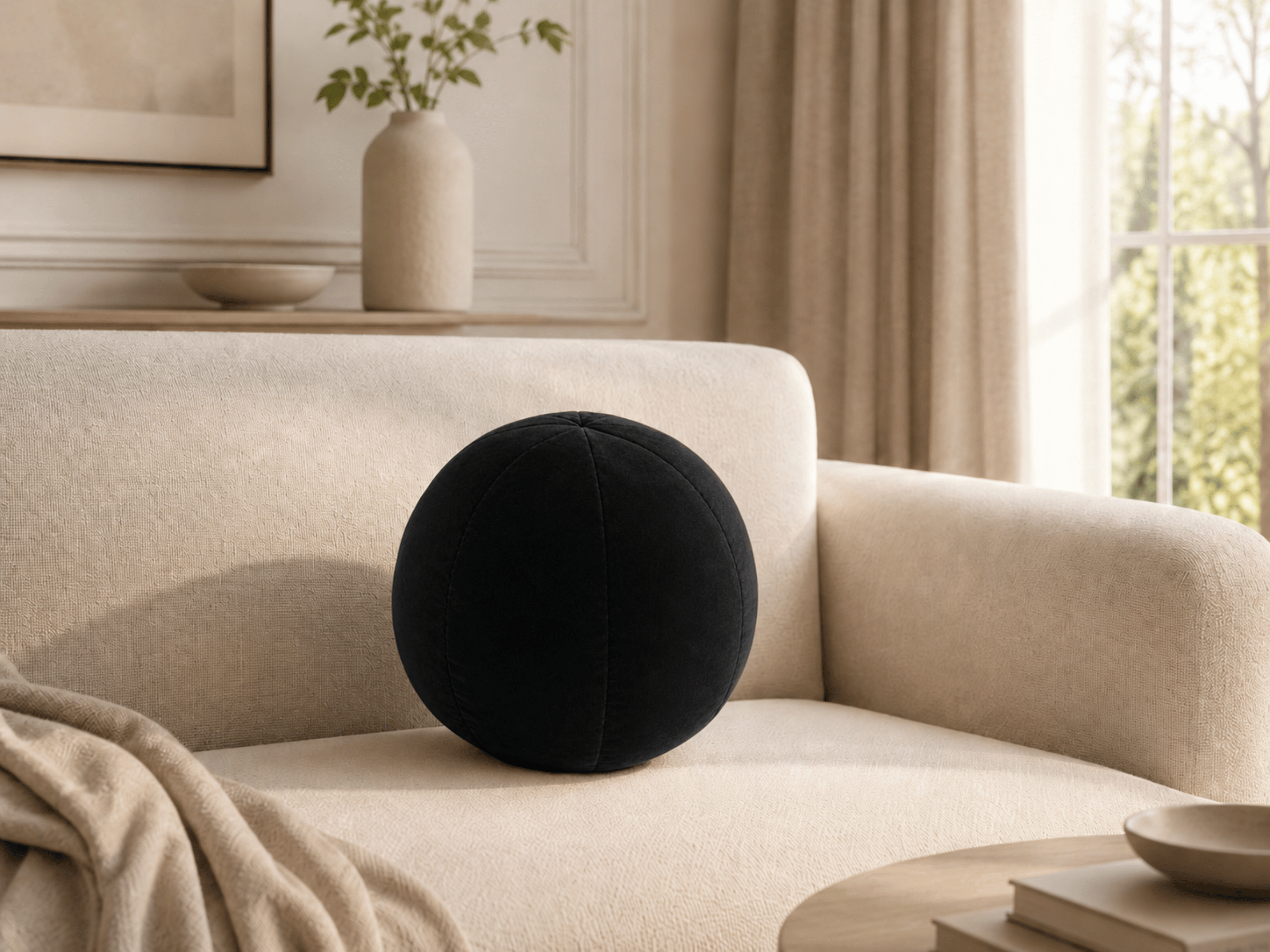 Coussin Ballon Nuba – Coussin Rond Design pour Canapé et Chambre