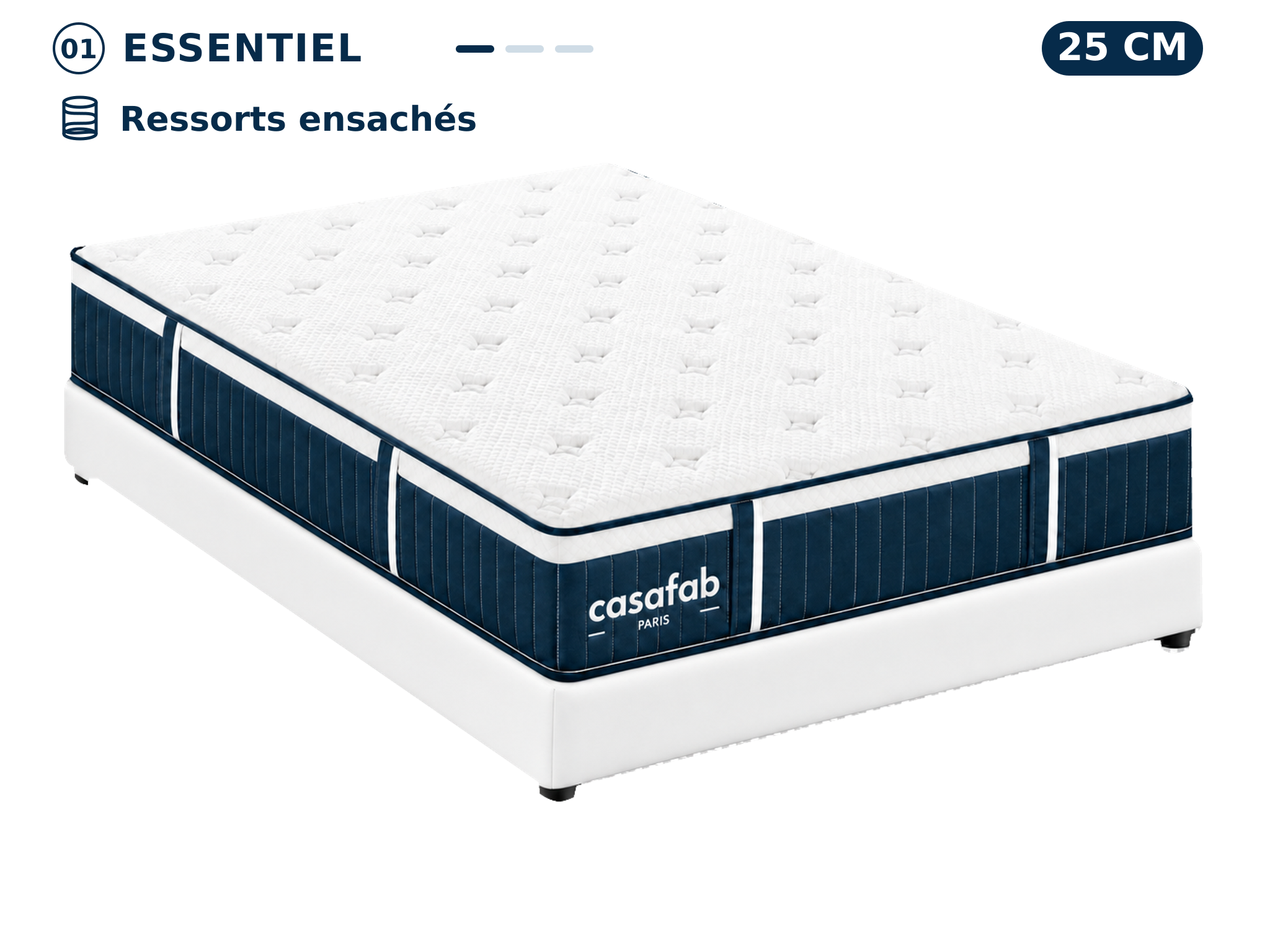 Matelas à ressorts ensachés épaisseur 25 cm - DENALI