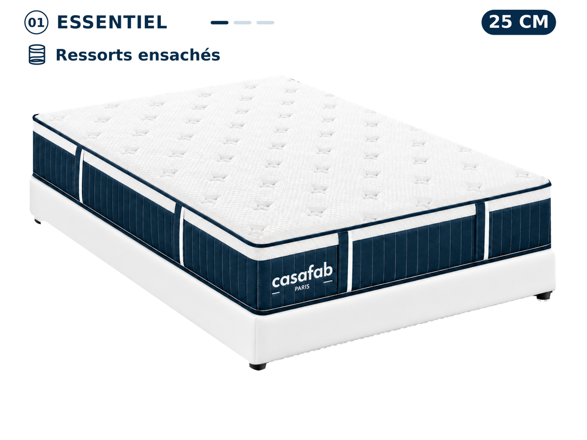 Matelas à ressorts ensachés épaisseur 25 cm - DENALI