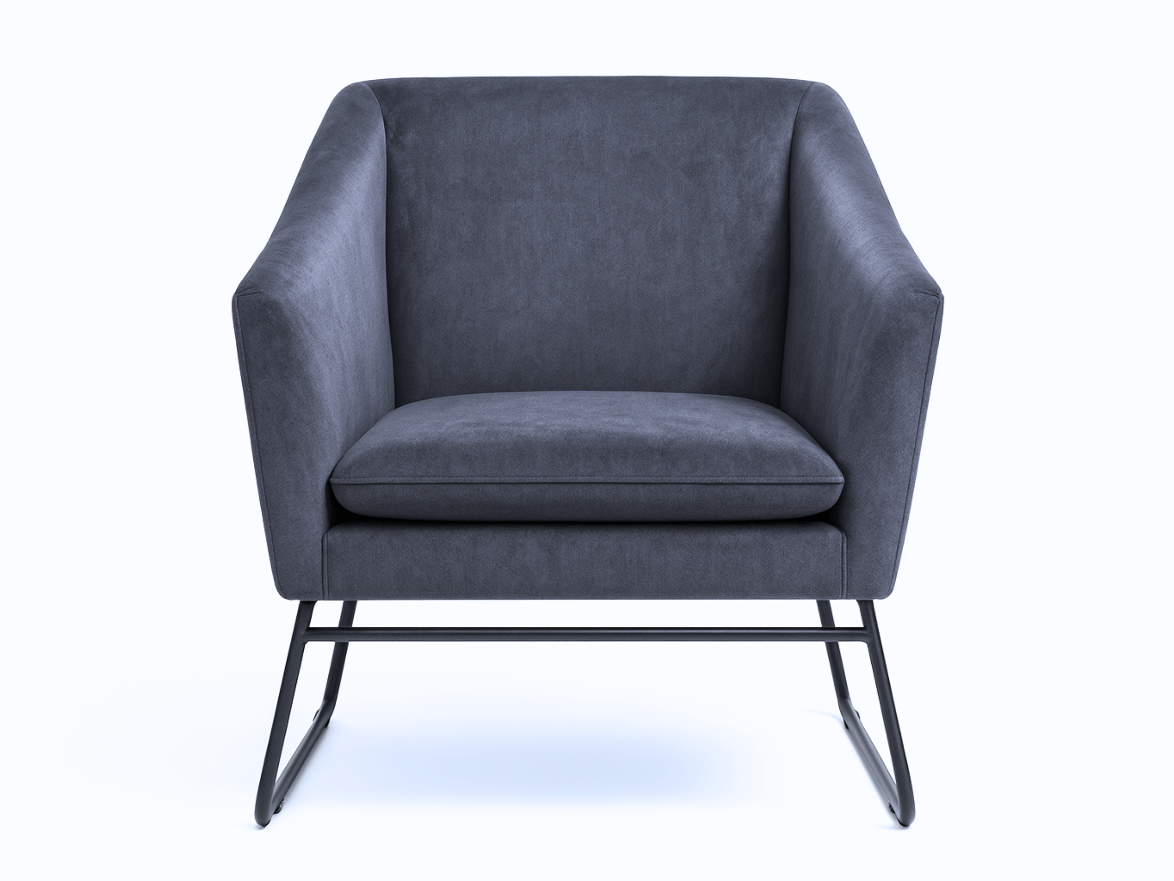 Fauteuil VARENNE – velours & pieds métal noir