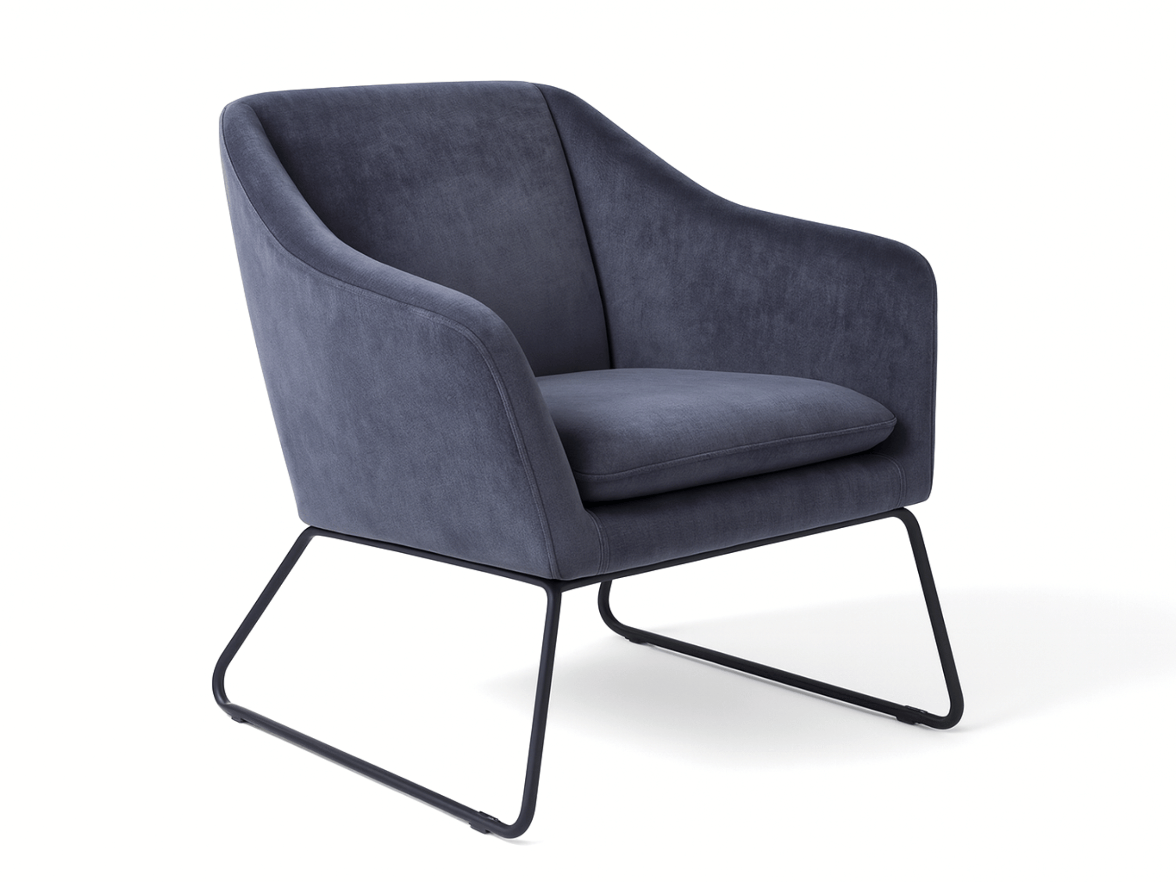 Fauteuil VARENNE – velours & pieds métal noir
