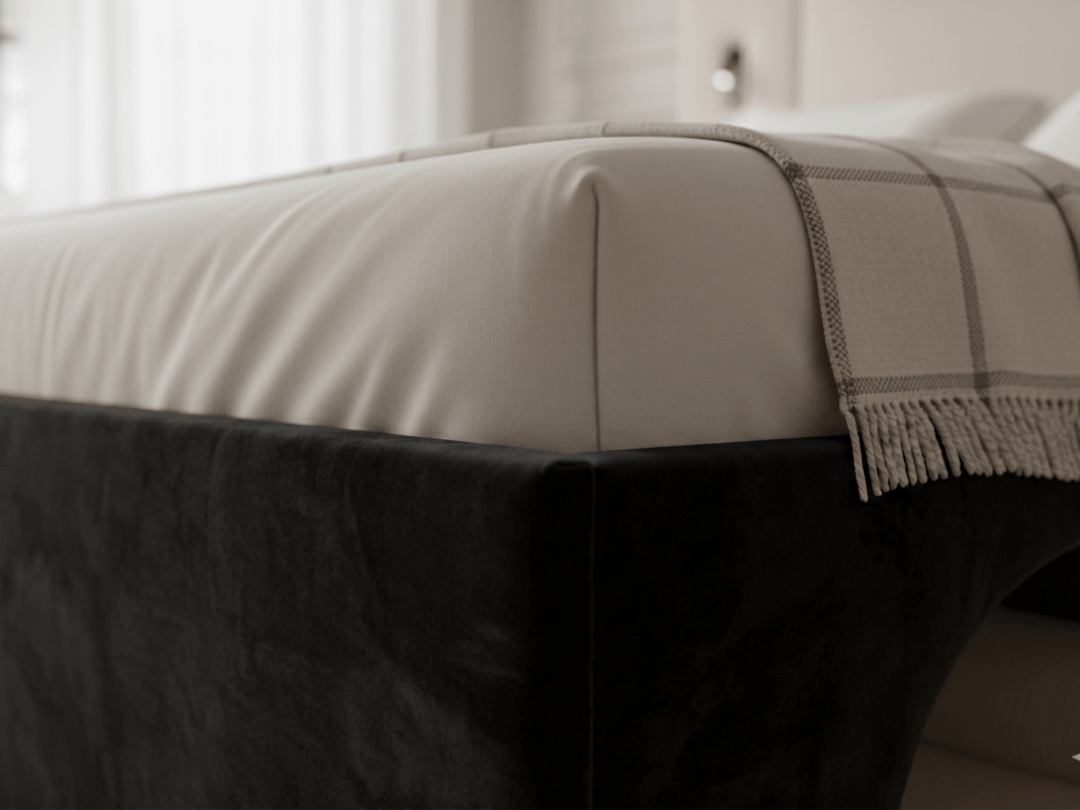 Lit Élysée – CosyPet Edition : tête de lit XXL, coffre, lumières, USB & tables de chevet incluses