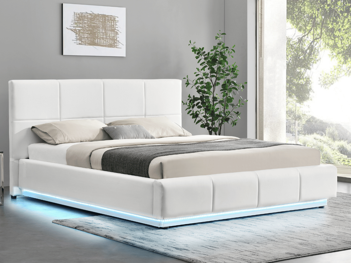Cama LUMEA - Somier luminoso con caja de almacenaje