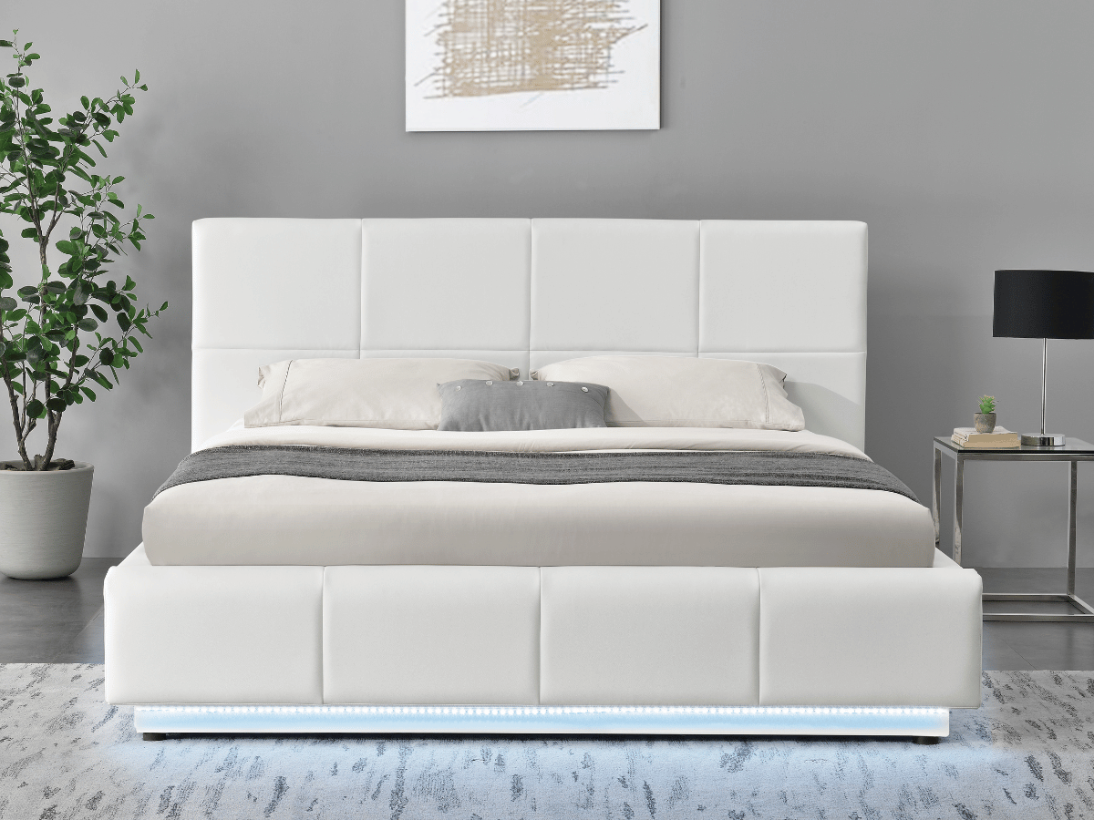 Cama LUMEA - Somier luminoso con caja de almacenaje