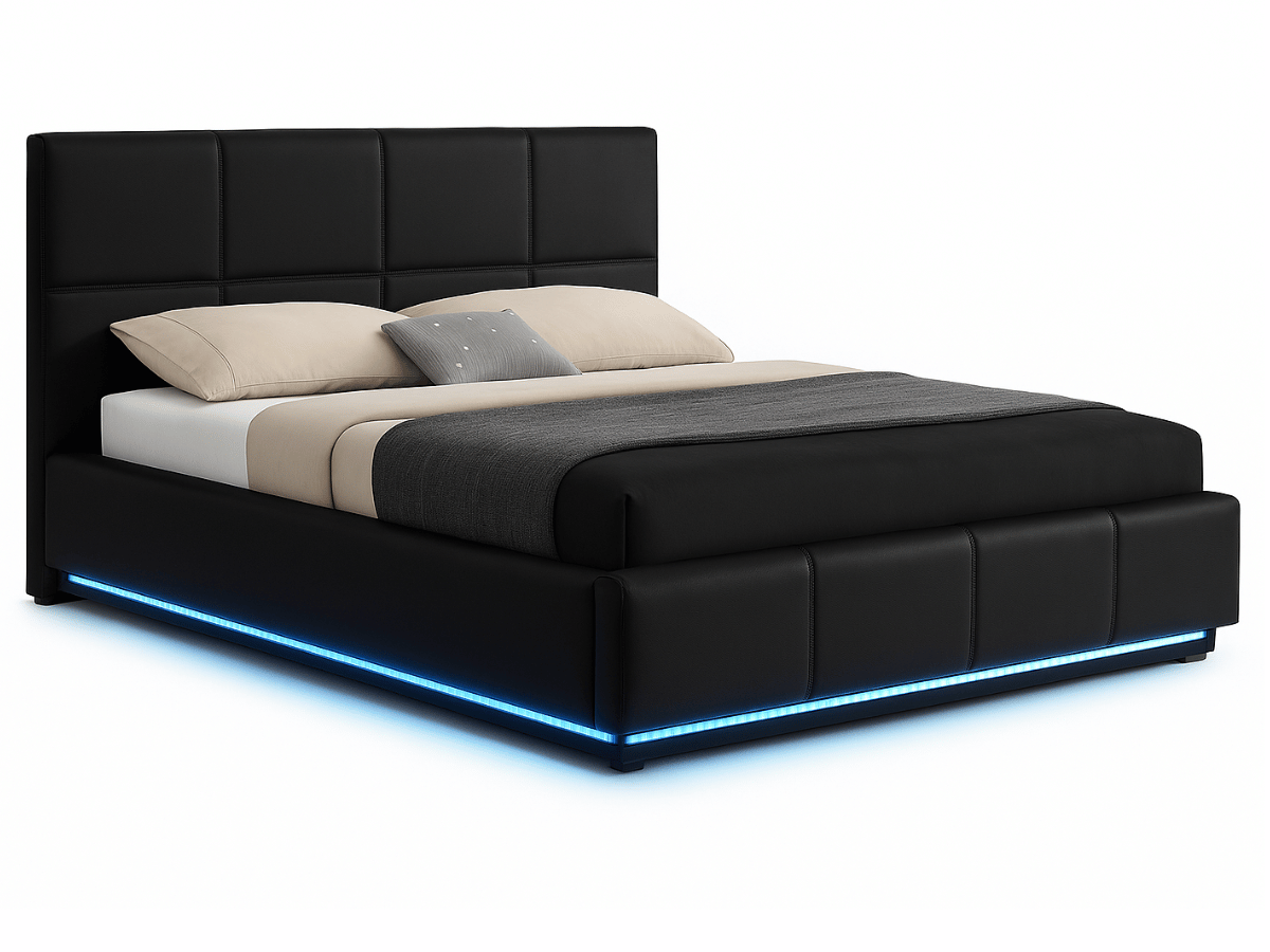 Cama LUMEA - Somier luminoso con caja de almacenaje