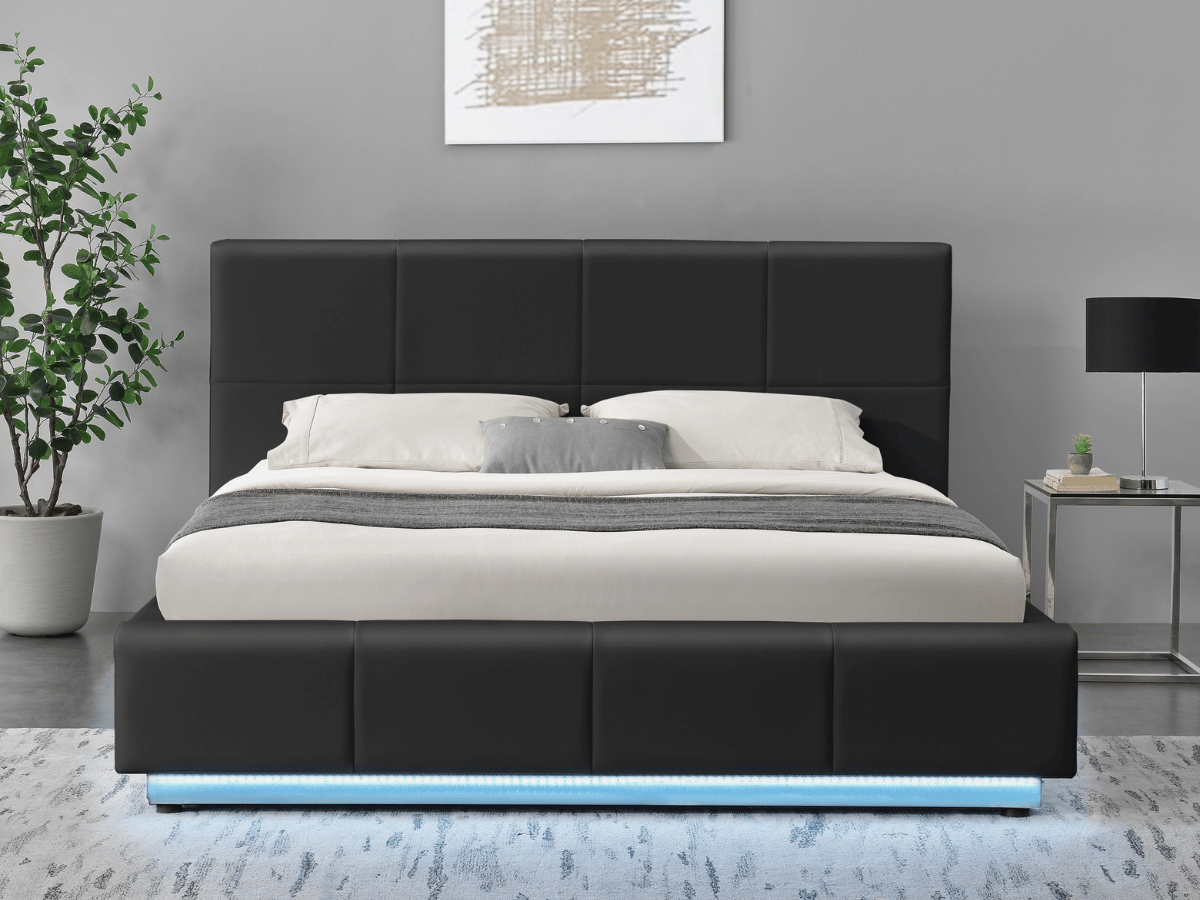 Cama LUMEA - Somier luminoso con caja de almacenaje