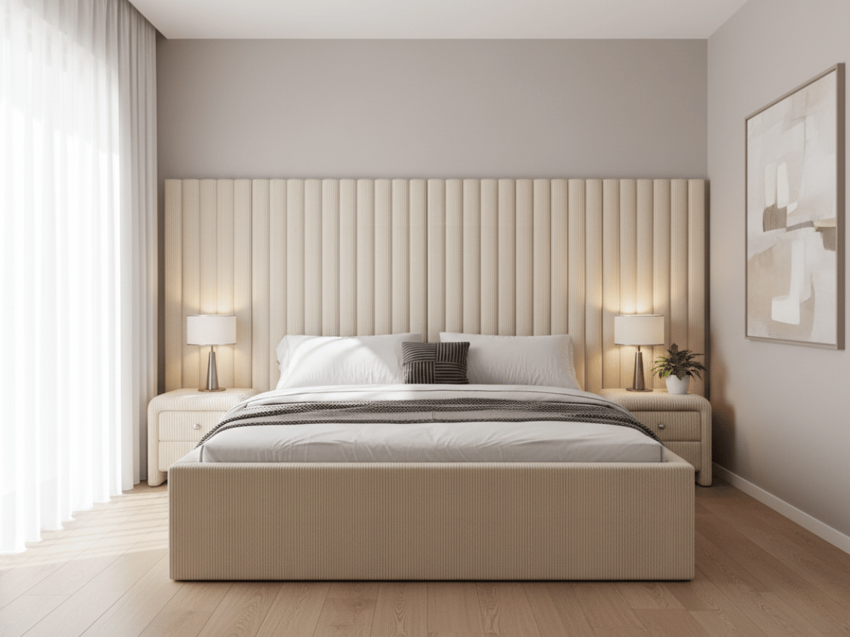 Lit coffre grande tête de lit XXL - EMILIE