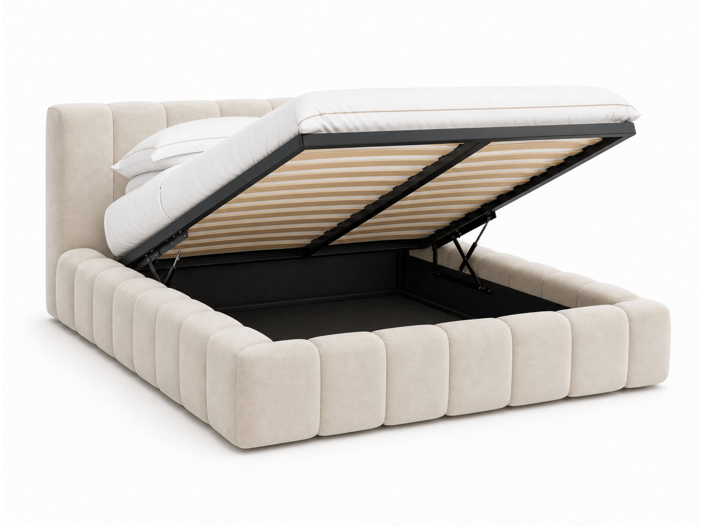 Lit coffre design matelassé - CHLOE