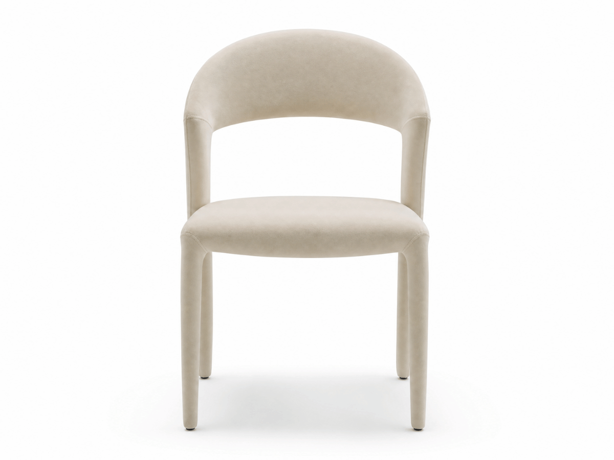 Lot de 4 chaises Madeleine — velours anti-taches & design enveloppant