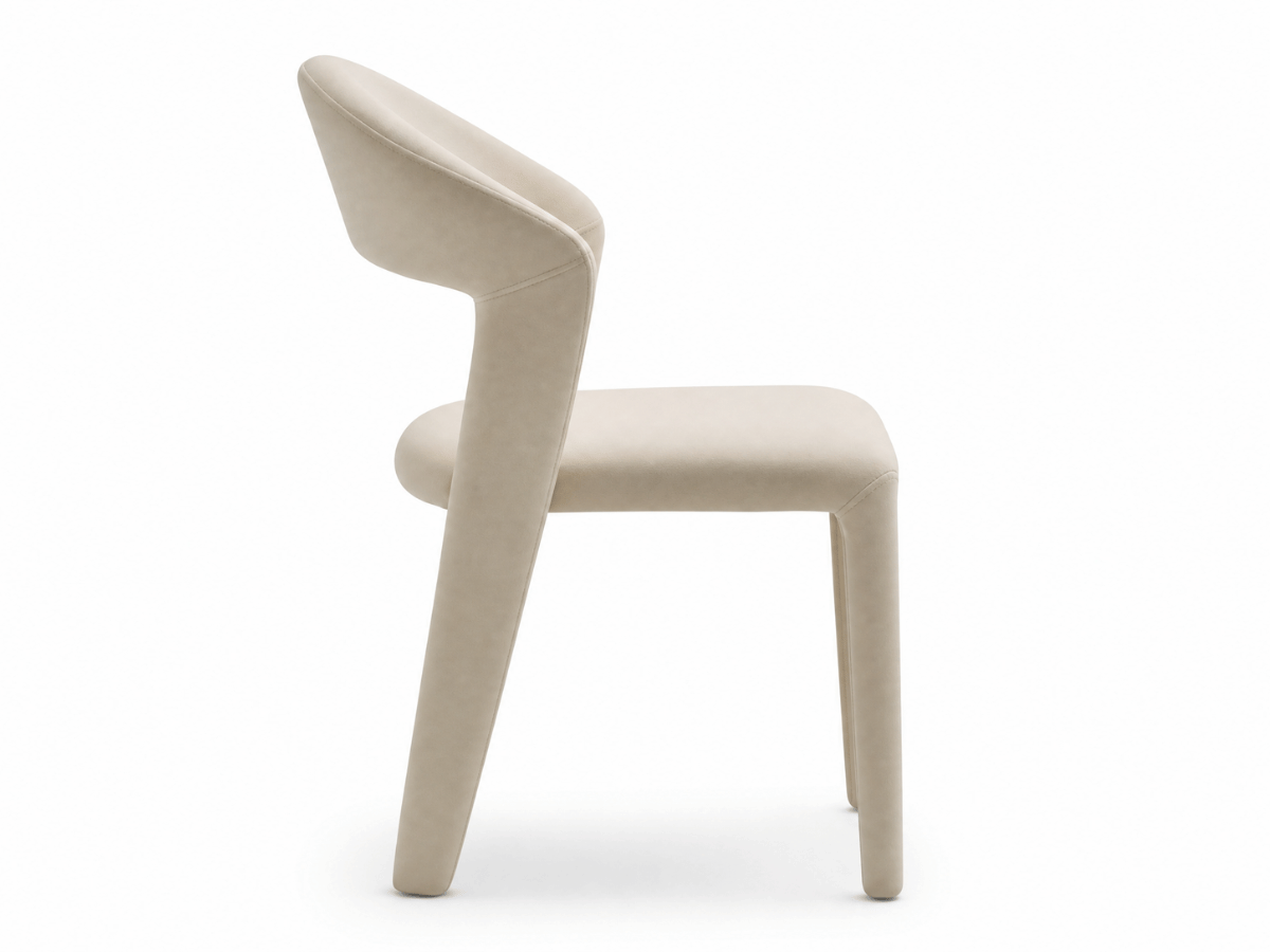 Lot de 4 chaises Madeleine — velours anti-taches & design enveloppant