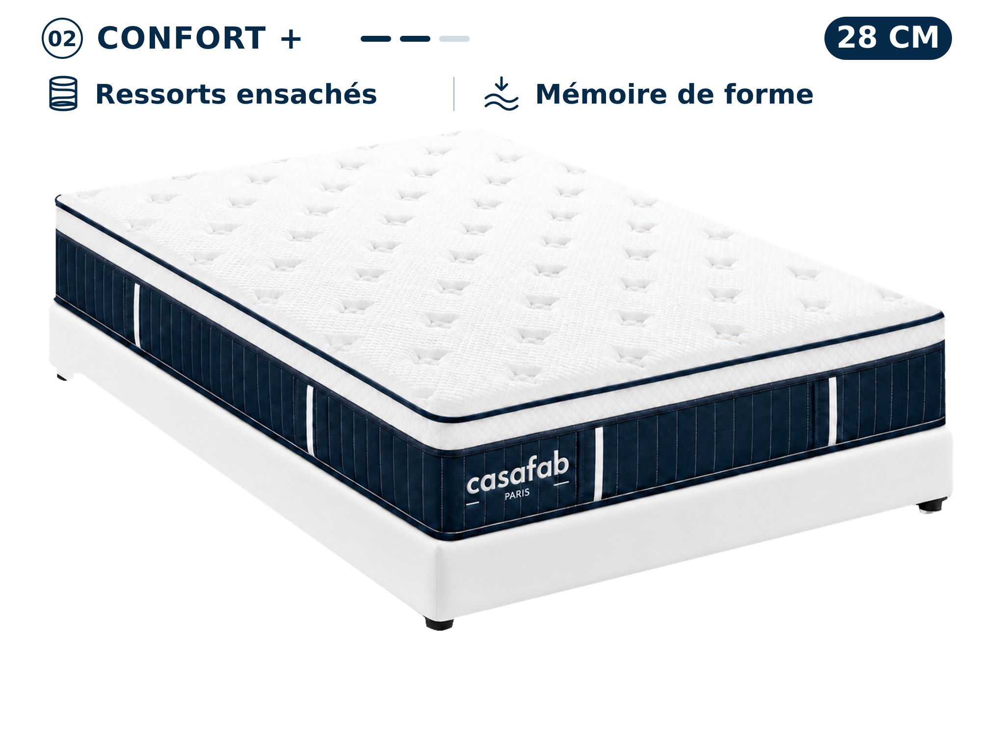 Matelas mémoire de forme épaisseur 28 cm - MEMORIS