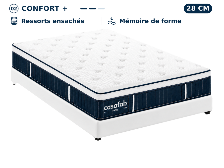 Matelas mémoire de forme épaisseur 28 cm - MEMORIS