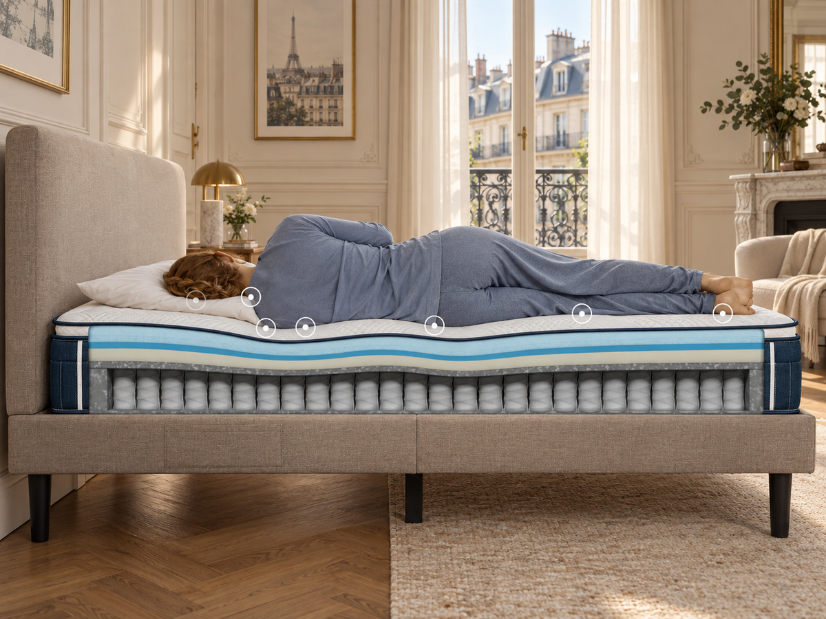 Matelas avec sur-matelas intégré épaisseur 33CM - EVEREST