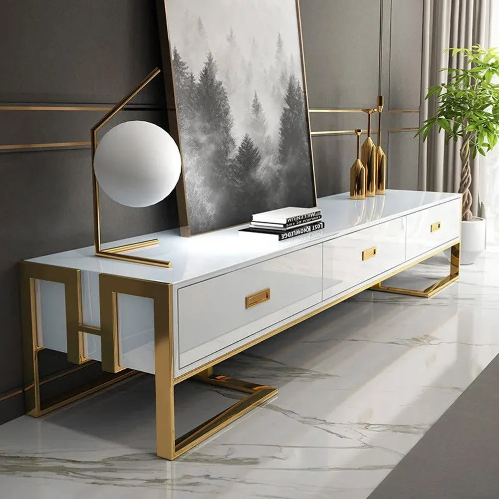 Meuble tv avec détails couleur or - LOUIS