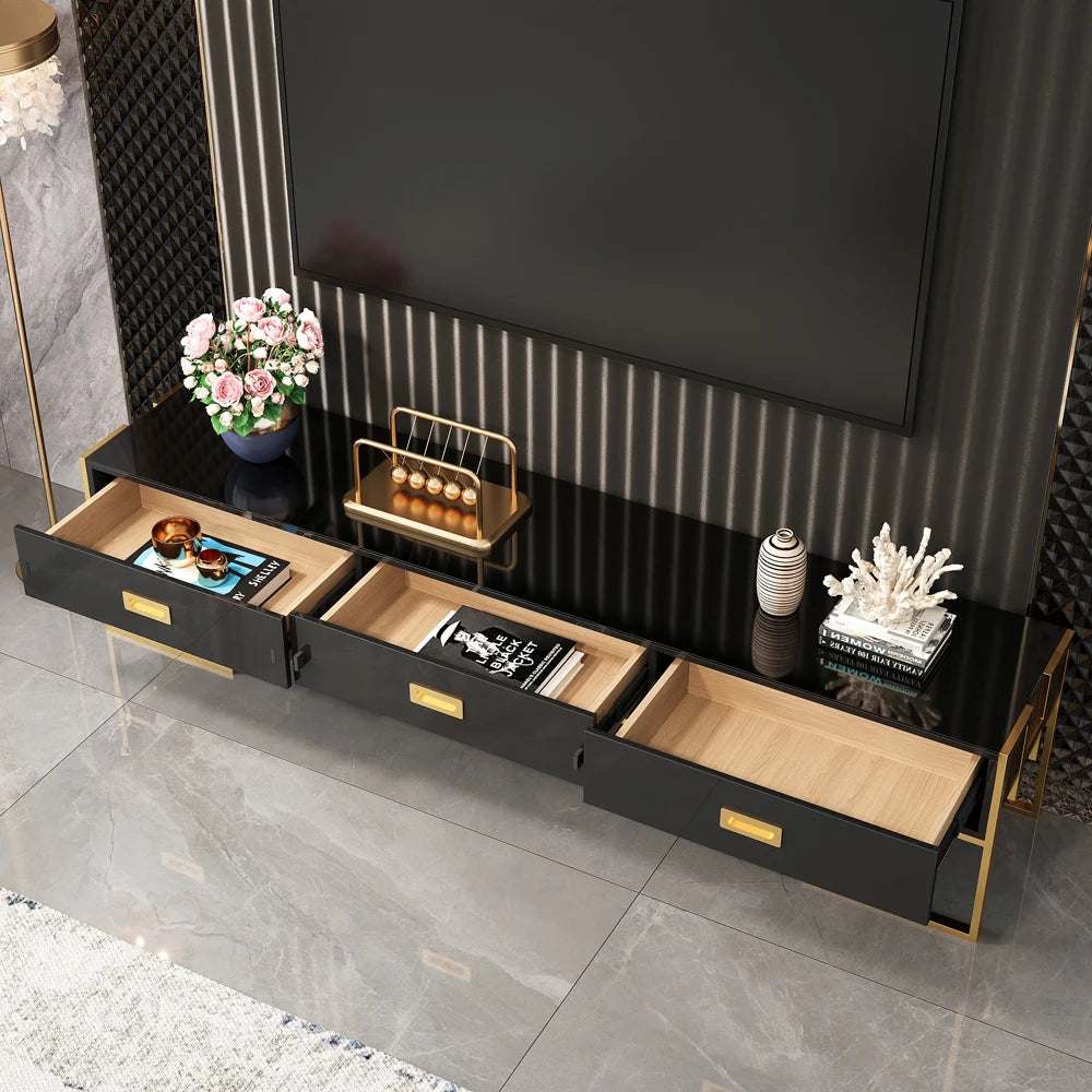 Meuble tv avec détails couleur or - LOUIS
