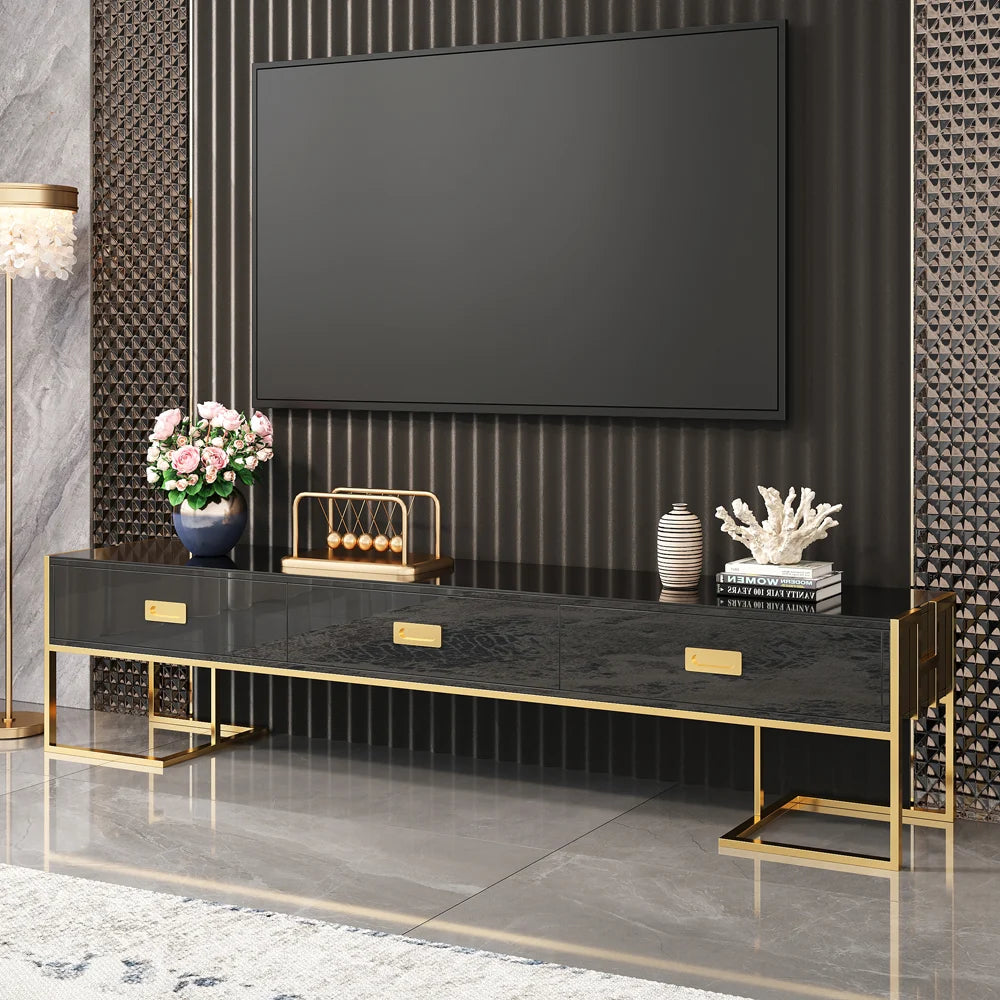 Meuble tv avec détails couleur or - LOUIS