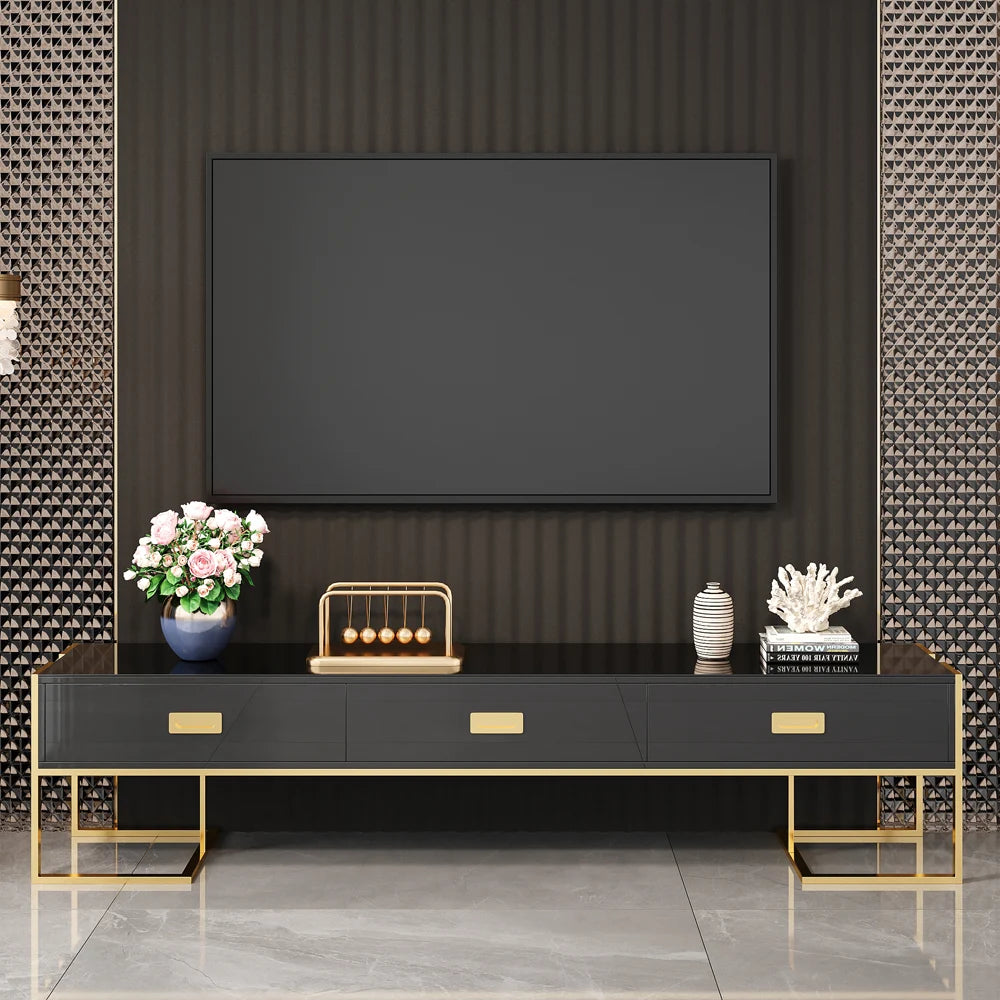 Meuble tv avec détails couleur or - LOUIS