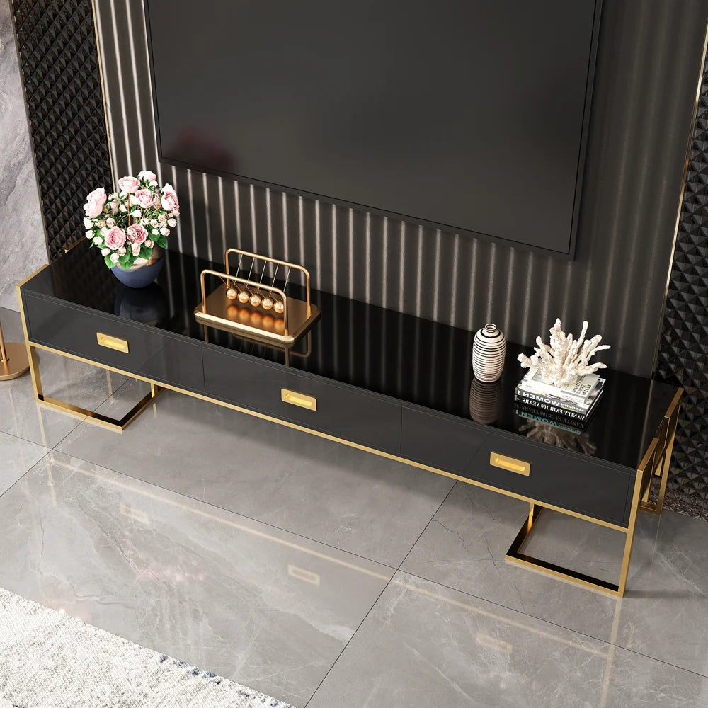 Meuble tv avec détails couleur or - LOUIS