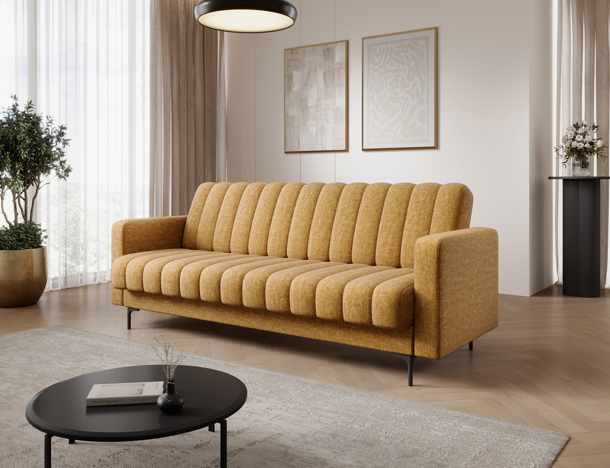 Canapé 3 places convertible avec coffre, système Click-Clack – Marais