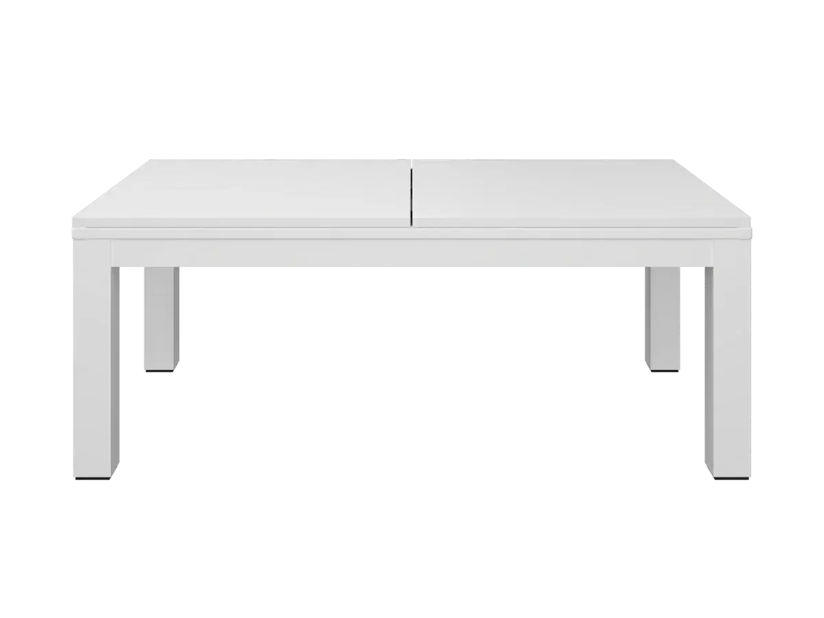 Mesa de comedor convertible en mesa de billar blanca  