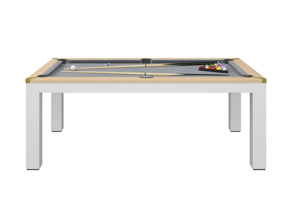 Table à manger convertible en billard bois et blanc