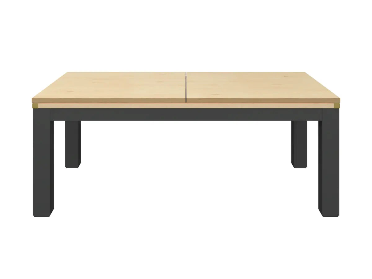 Mesa de comedor convertible en billar de madera y negro  