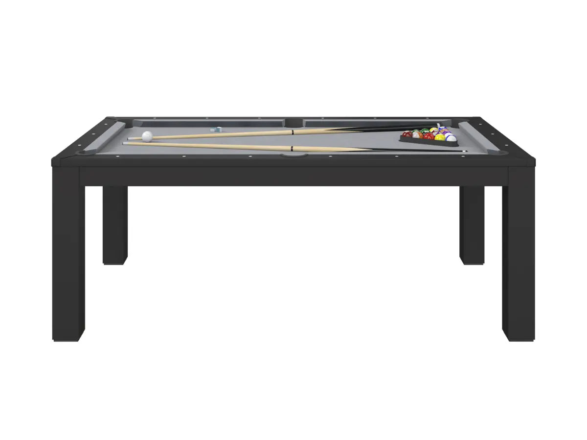 Table à manger convertible en billard noir   Tapis-gris-6-FT