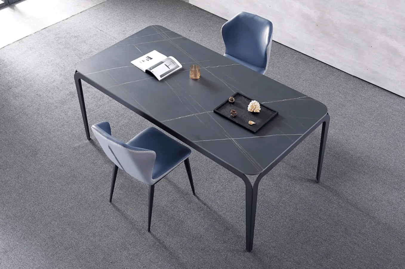 Mesa de comedor de diseño - DOUMA céramique-marbre-noir