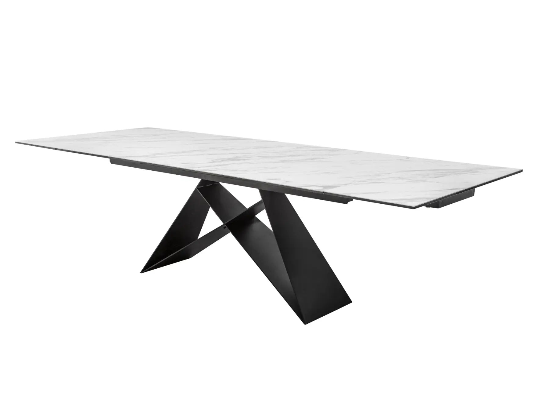 Mesa de comedor extensible Masdar Cerámica-blanco-160-220-90-cm