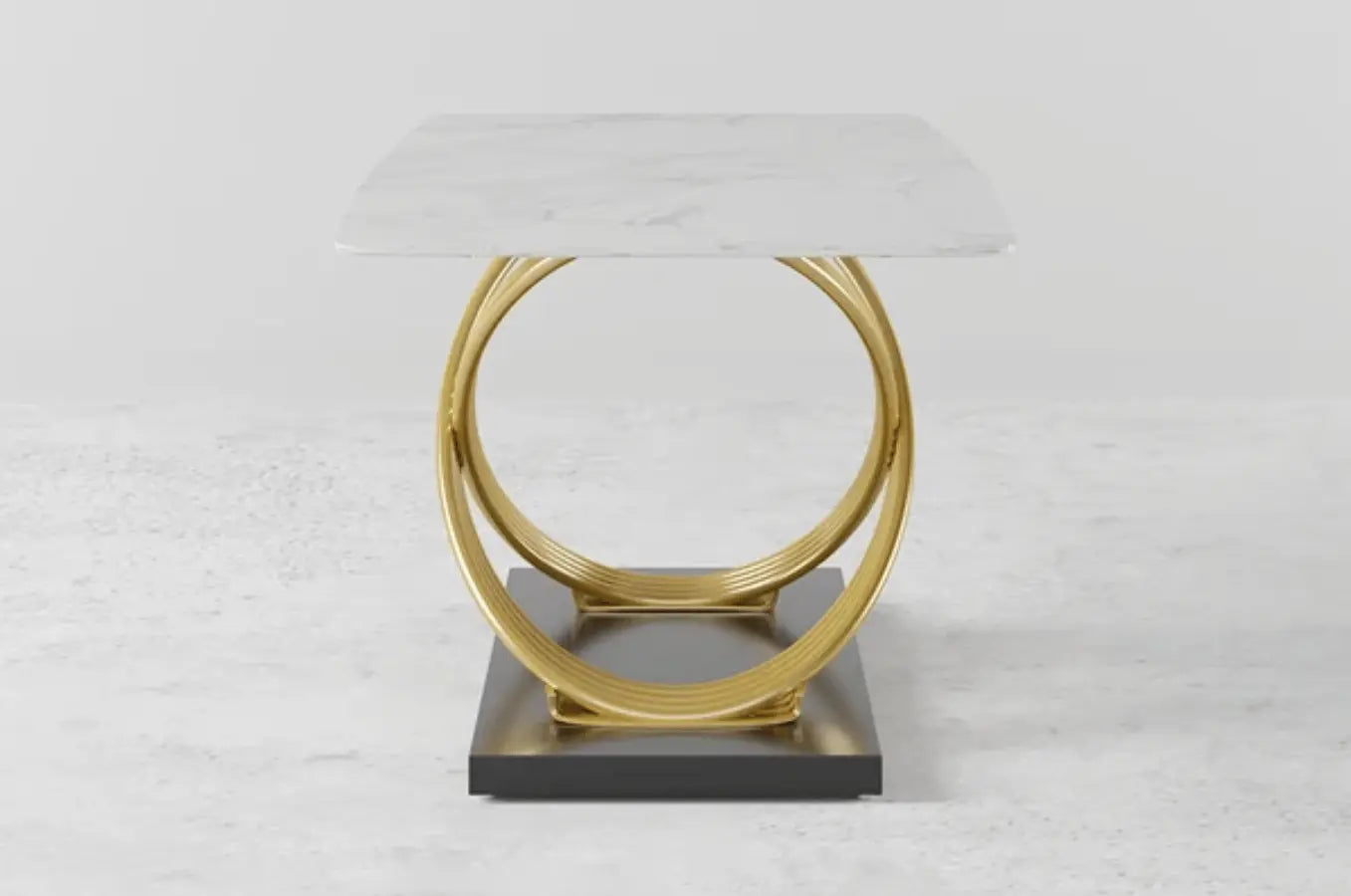 Mesa de comedor de diseño dorado - XAVIER  