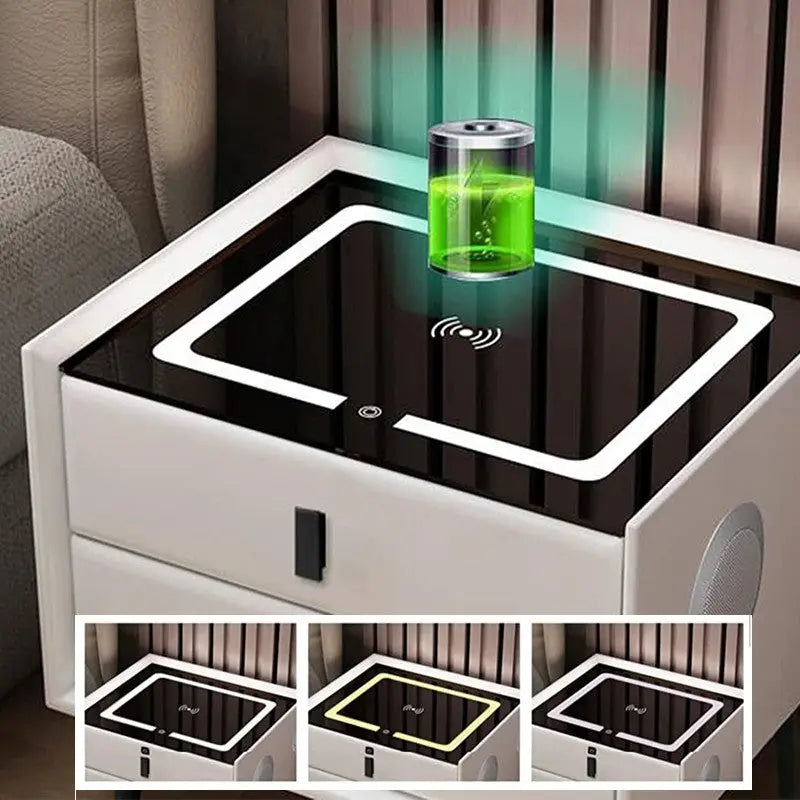 Table de chevet haut-parleur et recharge USB ou induction - LIAM  