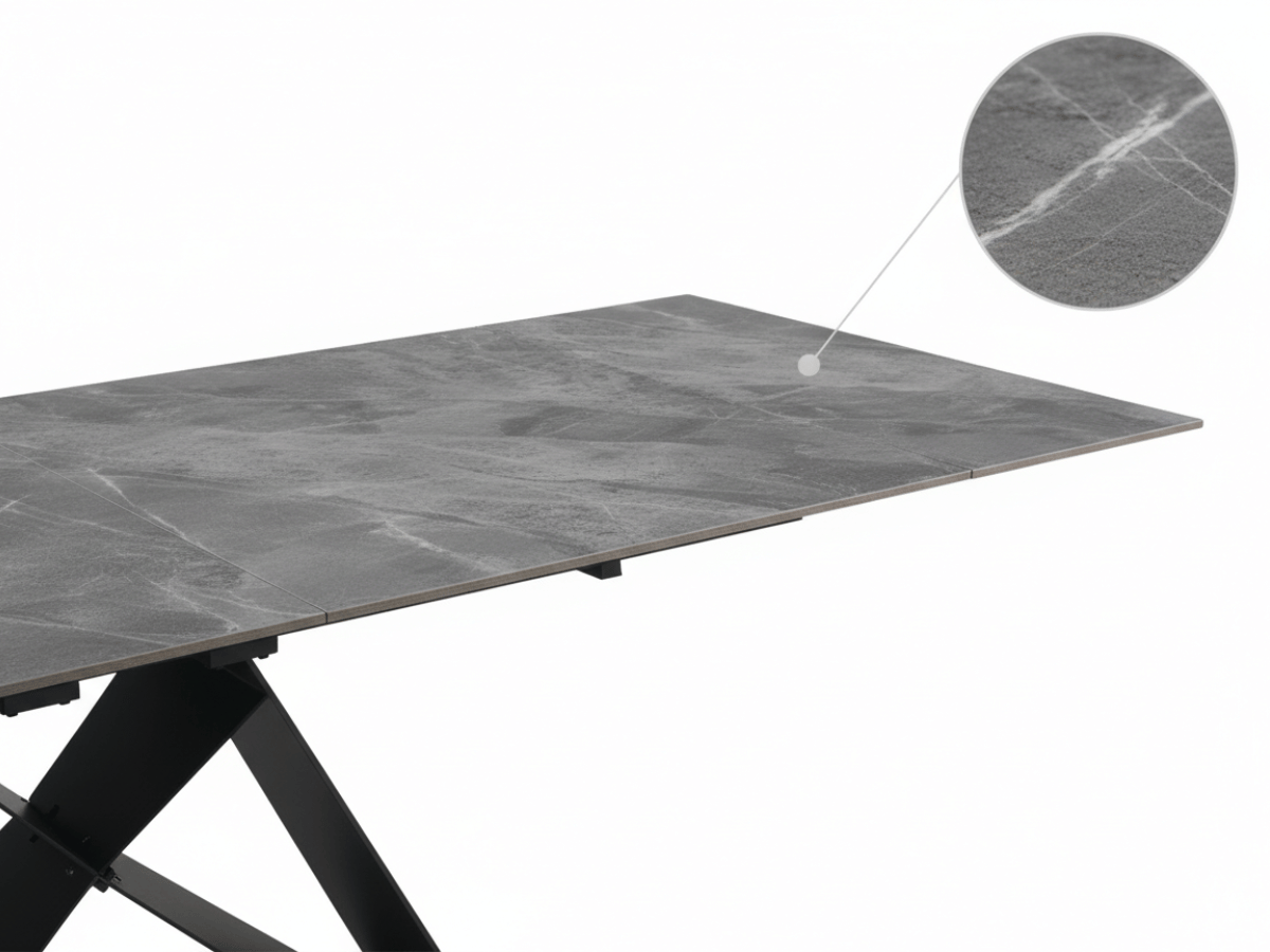 Table à manger extensible MASDAR en céramique – 180 cm fermée / 260 cm ouverte