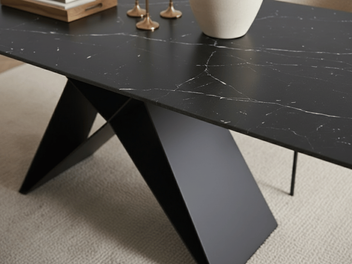 Table à manger extensible MASDAR en céramique – 180 cm fermée / 260 cm ouverte